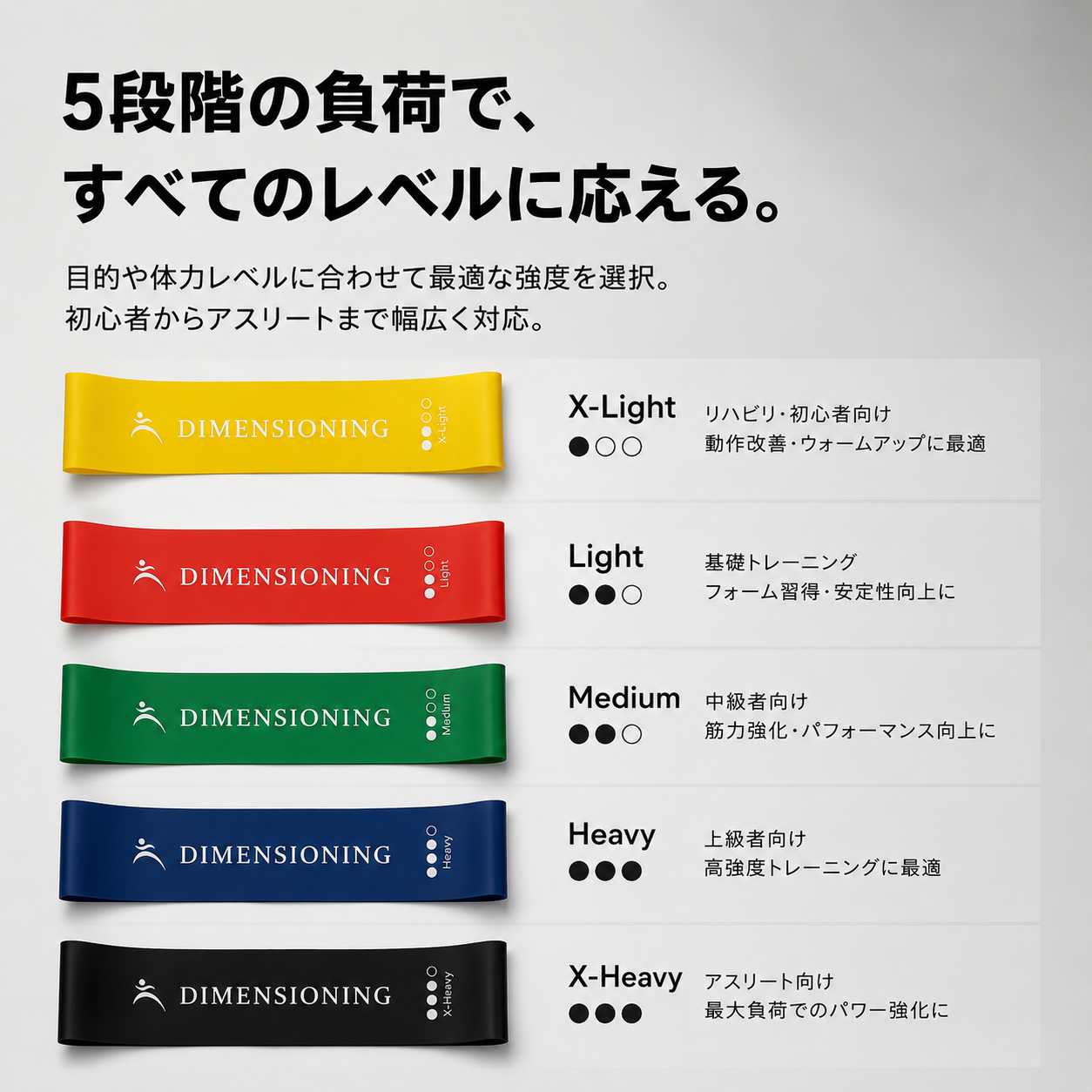 ループバンドトレーニングチューブ【5種セット】