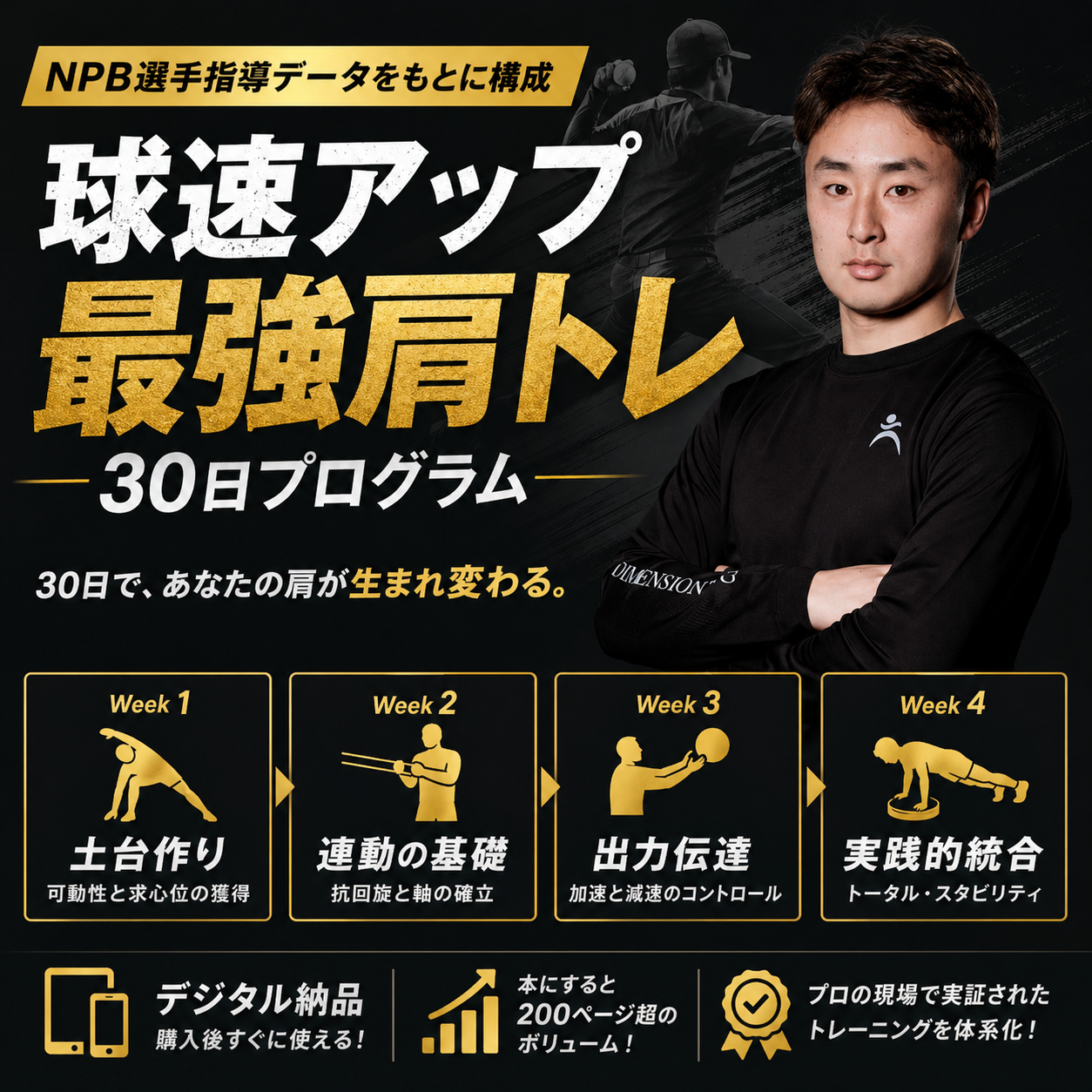 球速アップ最強肩トレ30日プログラム(デジタル納品)