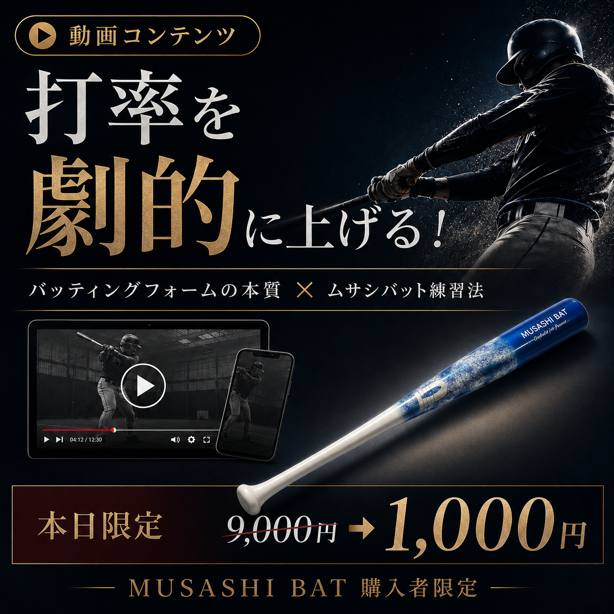 【セミナー特典】MUSASHI 動画教材のみ（MUSASHI BAT購入者限定となります。）